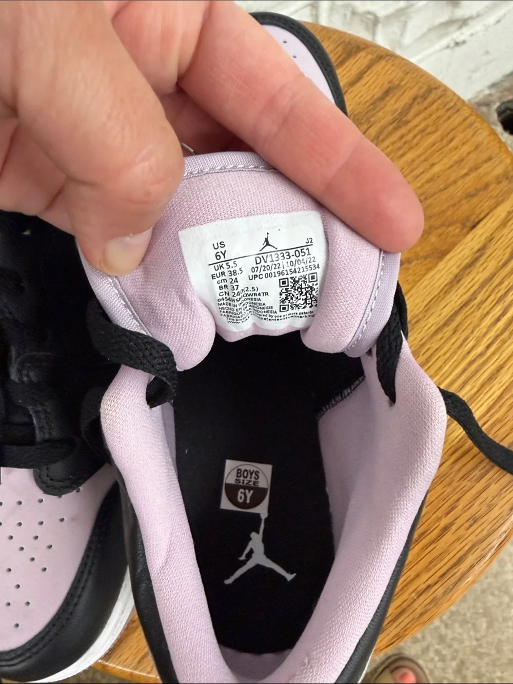 Nike Air Jordan 1 Low SE Sneakers Black Iced Lilac Purple